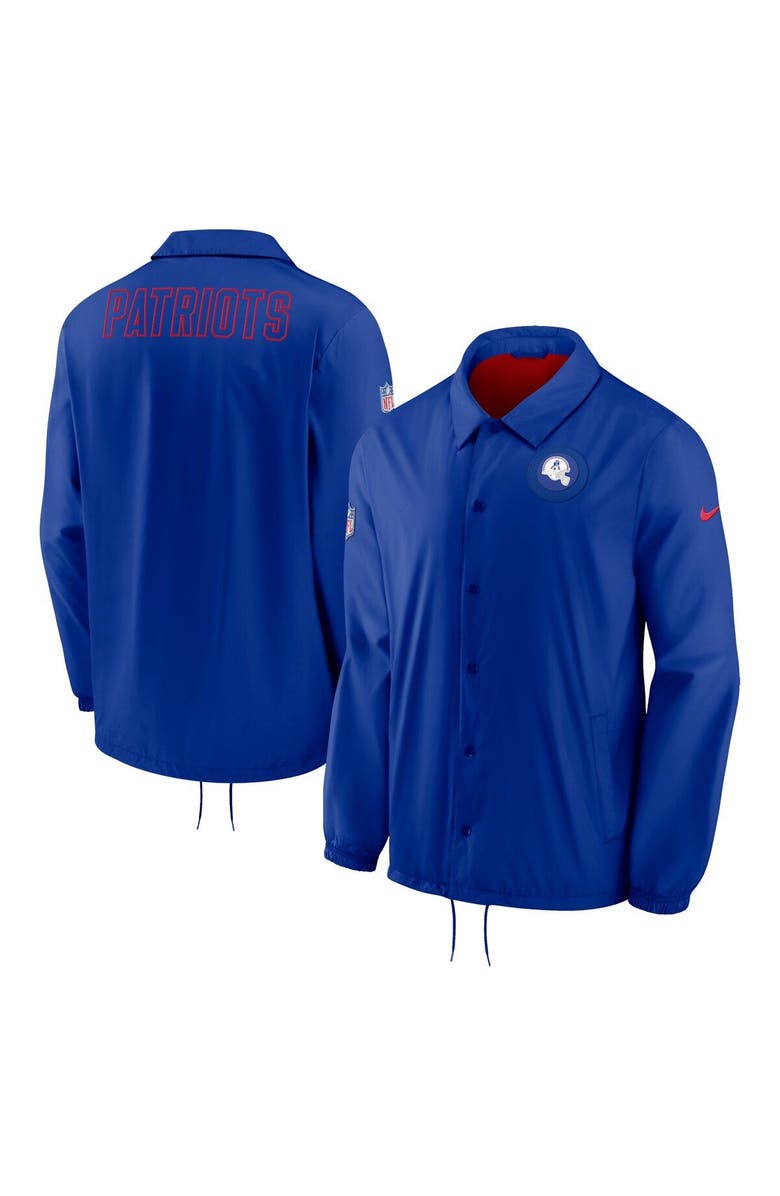 Nike Men's Nike Royal New England Patriots Sideline Coaches Performance Full-Snap Jacket, Main, color, Royal