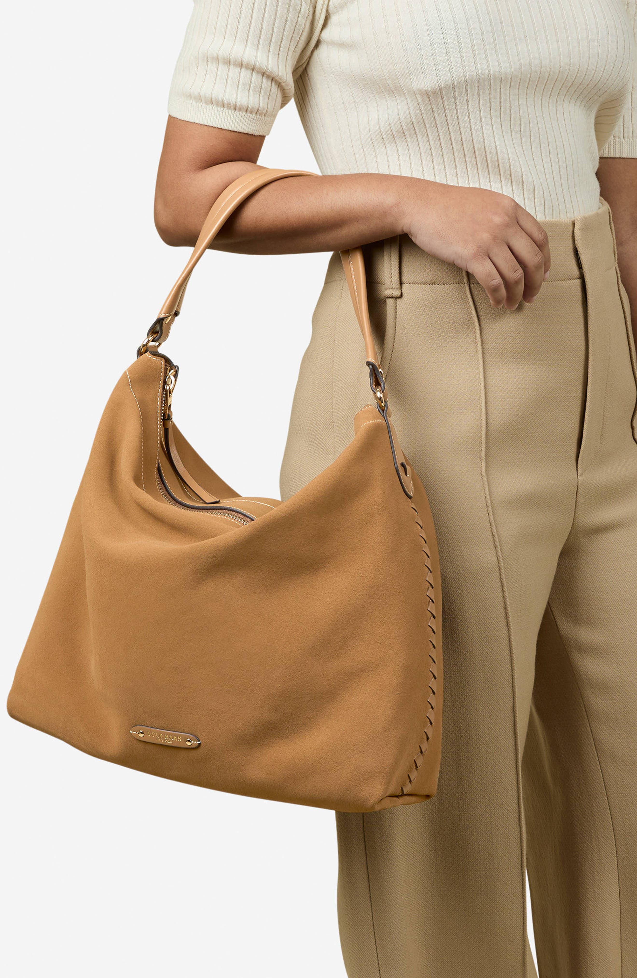 Cole Haan Isabella Leather Hobo Bag, Alternate, color, Ch Golden Honey Suede