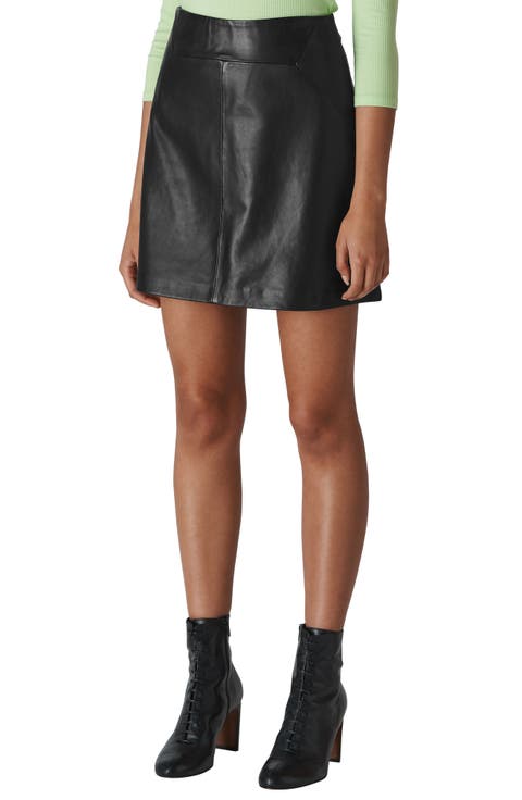 Leather A-Line Miniskirt