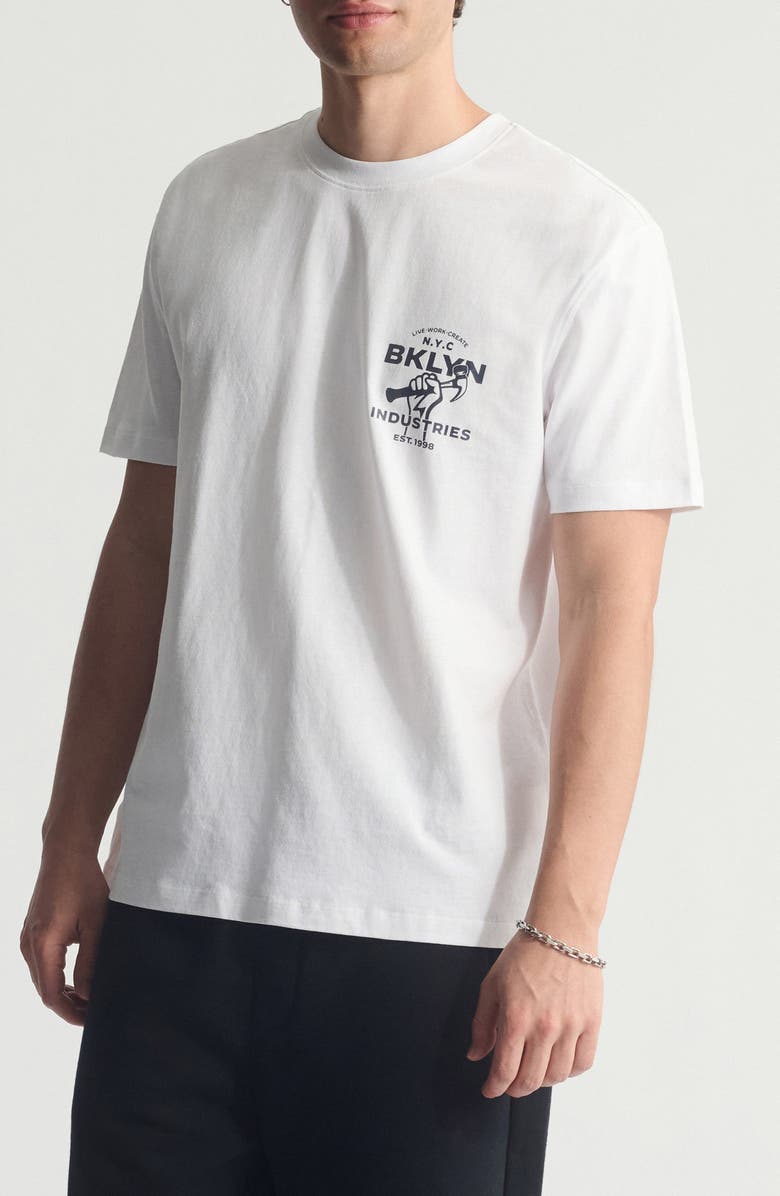 Brooklyn Industries Relaxed Vintage Graphic T-Shirt, Main, color, White