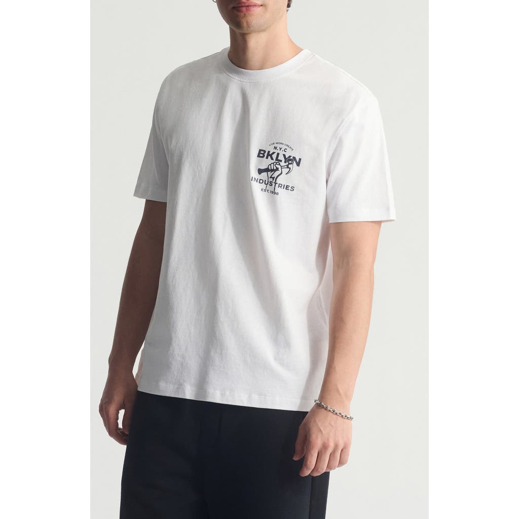 Brooklyn Industries Relaxed Vintage Graphic T-shirt In White