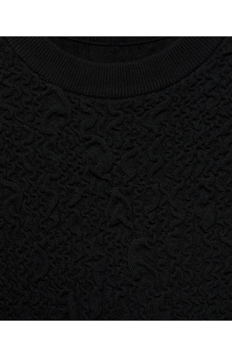 MANGO Sleeveless Textured Crepe Sweater, Alternate, color, Black