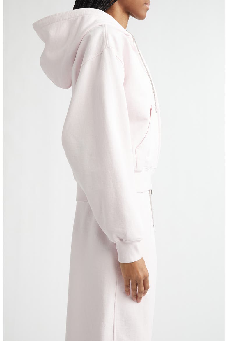 Rhinestone Drawstring Zip Hoodie, Alternate, color, LIGHT PINK