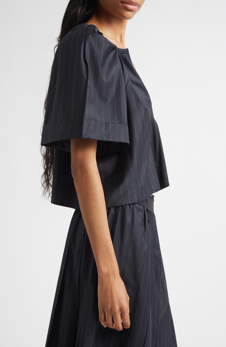 NACKIYÈ Grand Bazaar Pinstripe Crop Stretch Wool Blend Top, Alternate, color, Charcoal Pinstripe