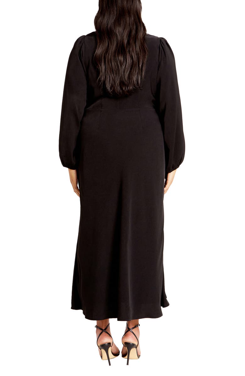 City Chic Ines Keyhole Long Sleeve Dress, Alternate, color, 
