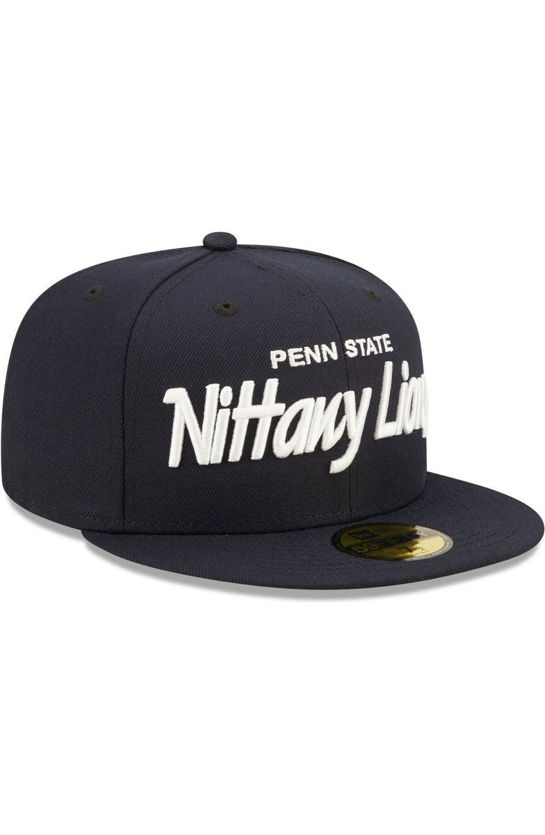 New Era Men's New Era Navy Penn State Nittany Lions Script Original 59FIFTY Fitted Hat, Alternate, color, Navy