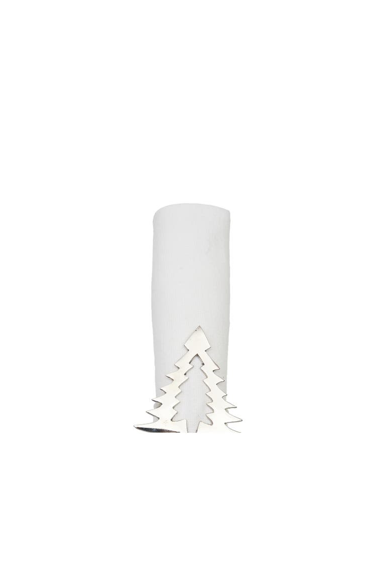 Brass Xmas Tree Napkin Ring, Alternate, color, Silver