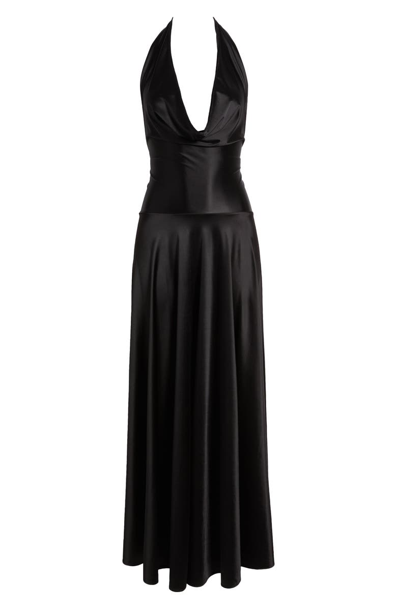 Delfi Collective Adora Halter Satin Gown, Alternate, color,