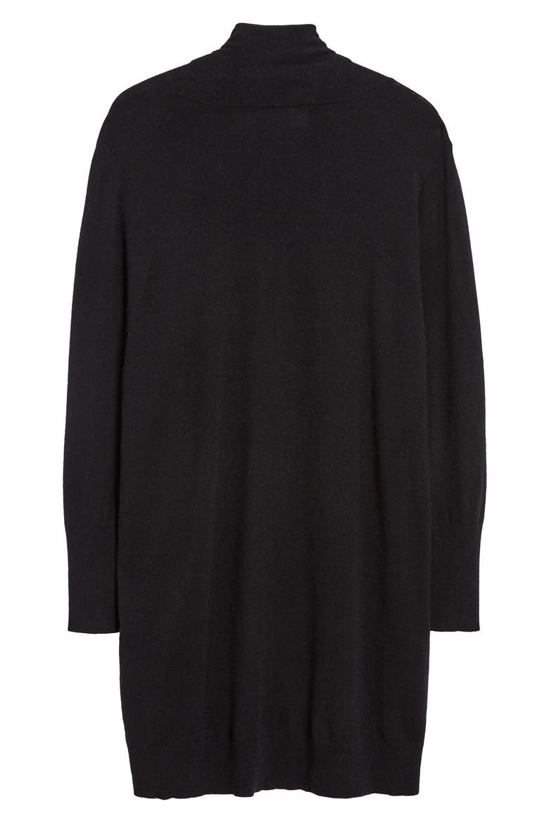 Cozy Longline Cardigan, Alternate, color, BLACK