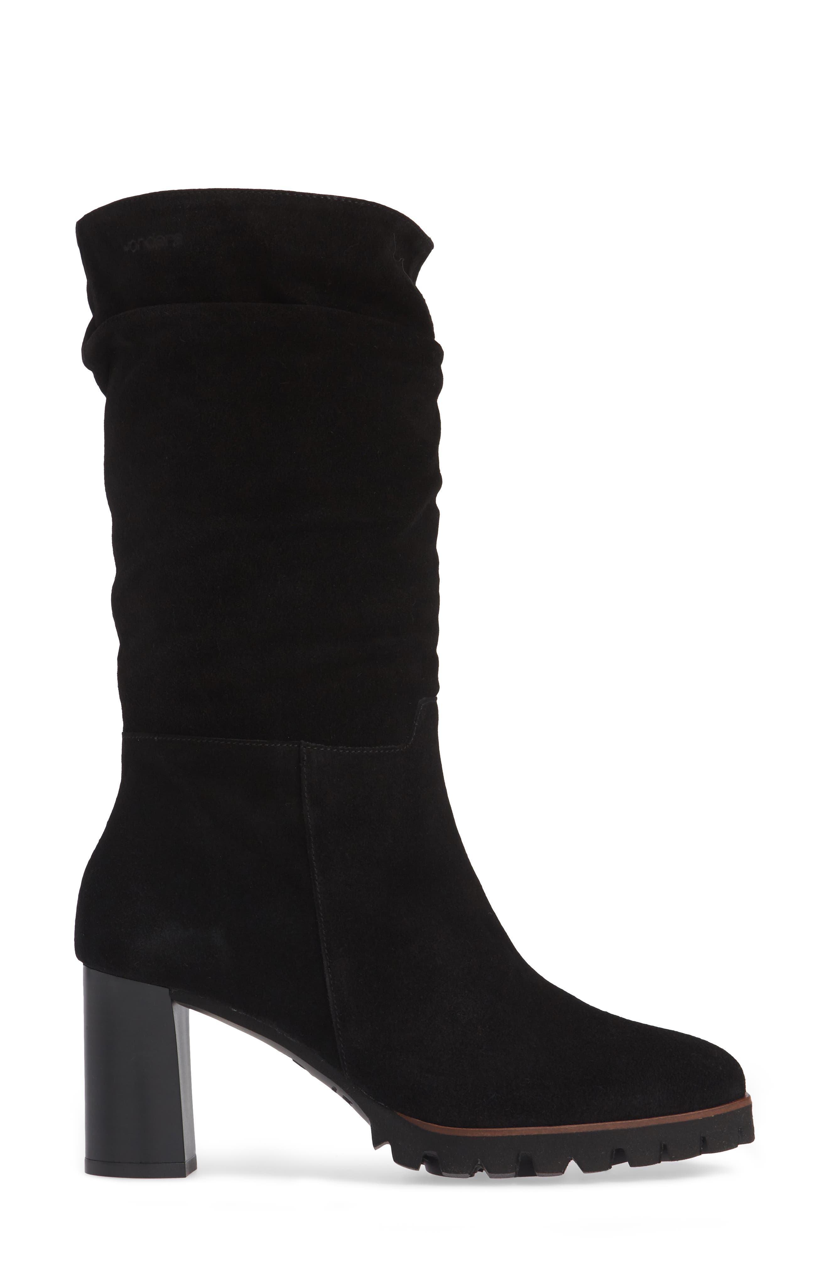 Wonders Slouchy Block Heel Boot, Alternate, color, 