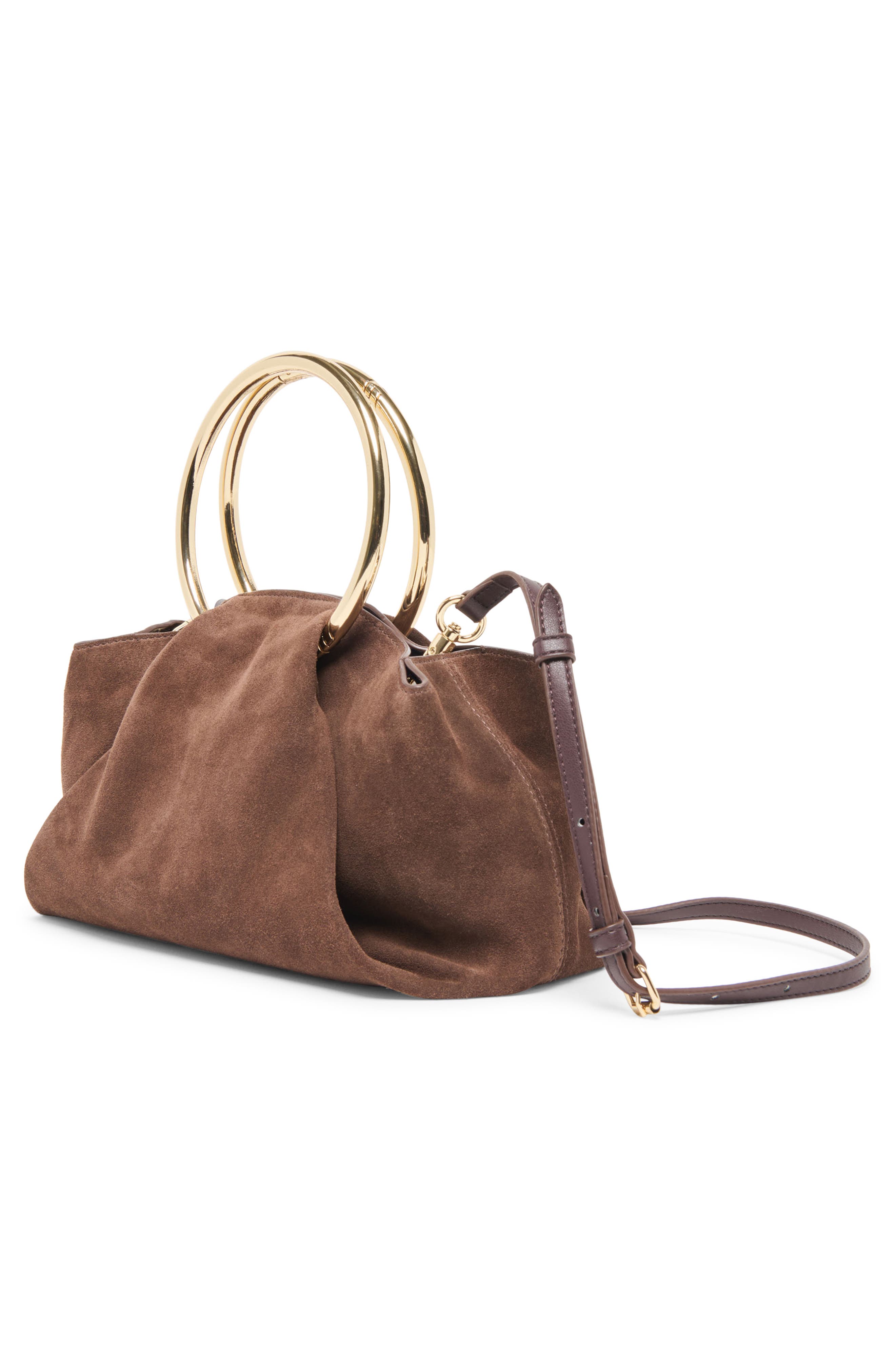 Dolce Vita Channing Suede Top Handle Bag, Alternate, color, Espresso
