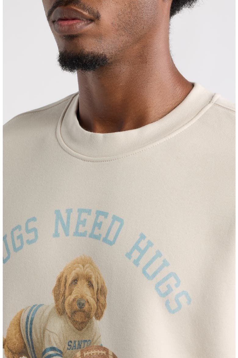 Thugs Need Hugs Football Graphic Sweatshirt, Alternate, color, IVORY