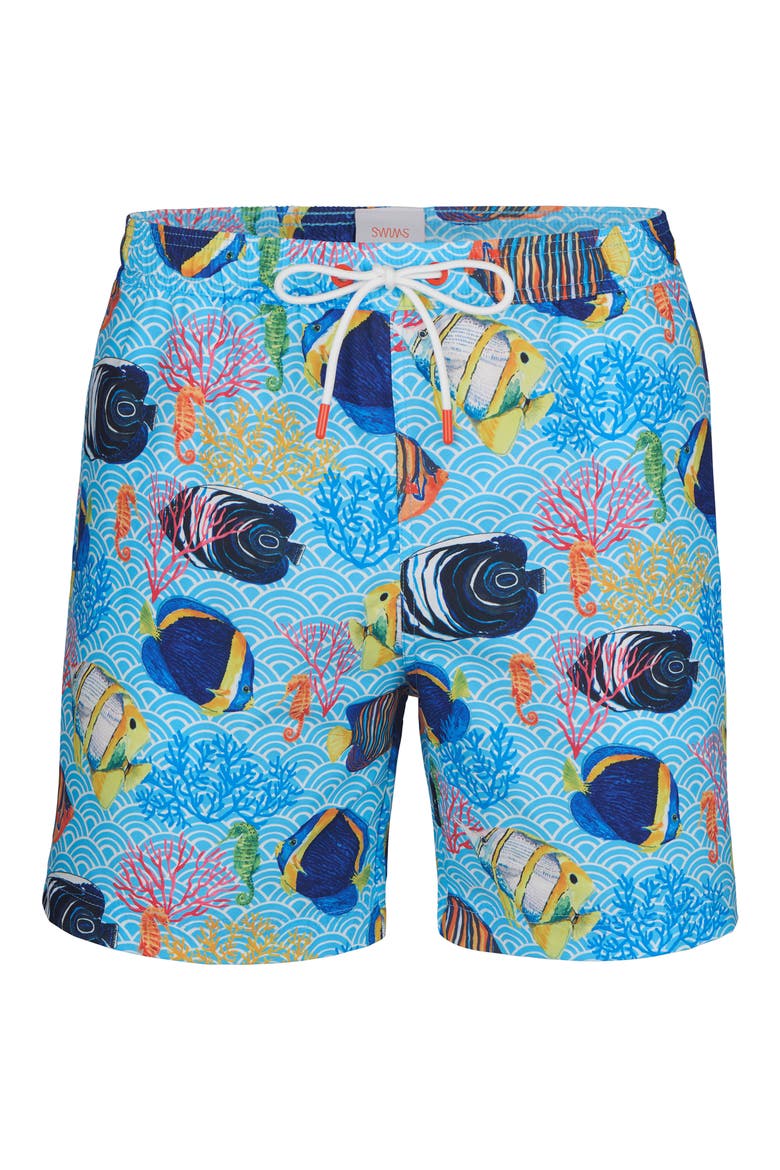 Paros Printed Swim Trunks, Main, color, SPRAY BLUE