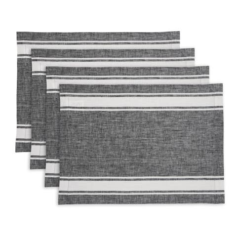 Linen Placemats - Country Stripe, 14" x 19" Inch