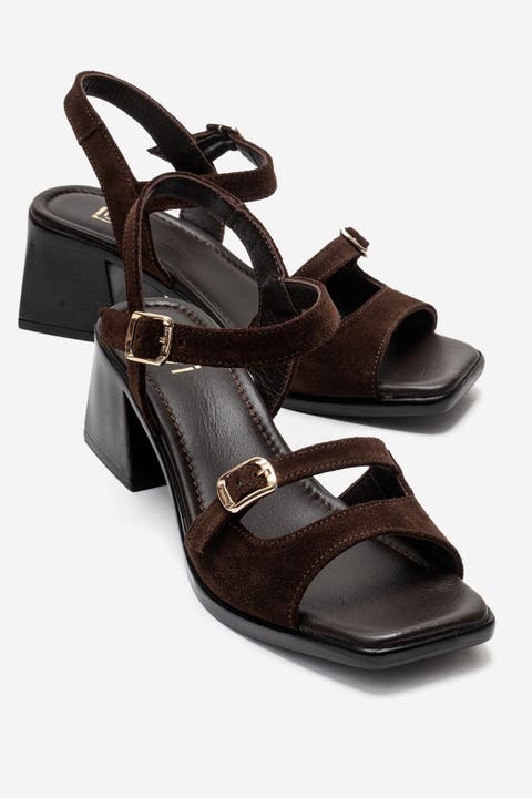 Yolen Leather Block Heel Sandal