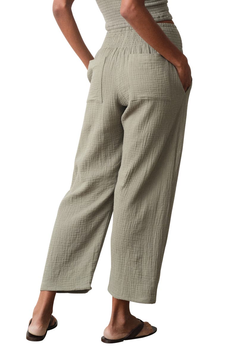 Marine Layer Cali Smocked Waist Double Cloth Pants, Alternate, color, 