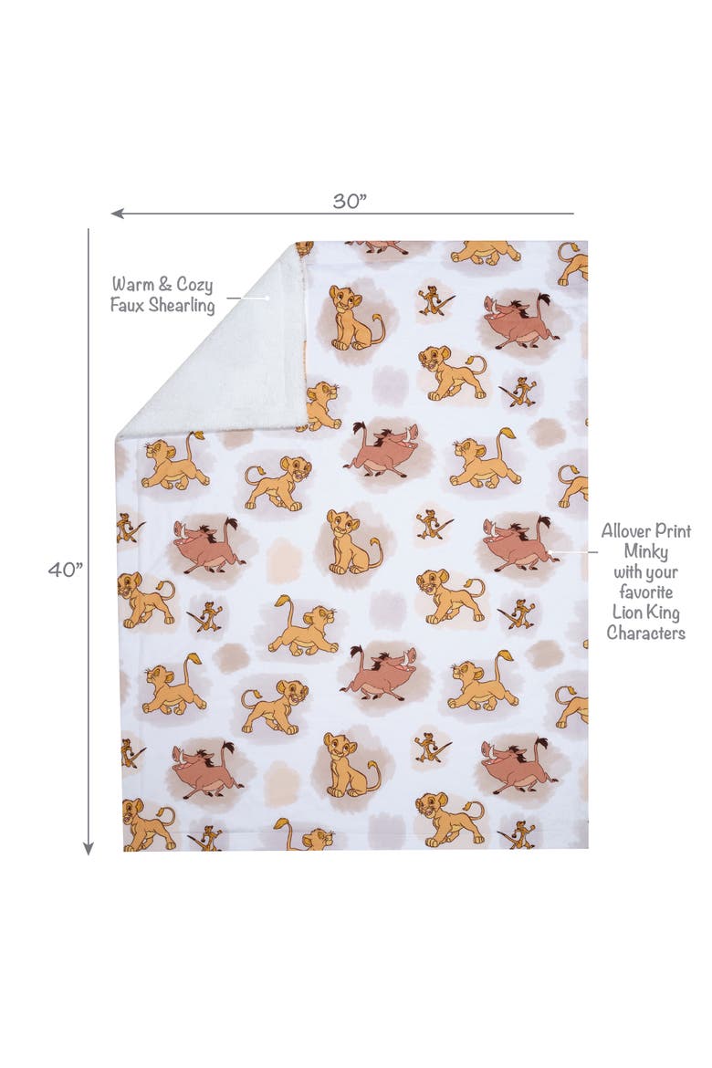 Disney Baby Lion King Safari Soft White Fleece Baby Blanket, Alternate, color, White