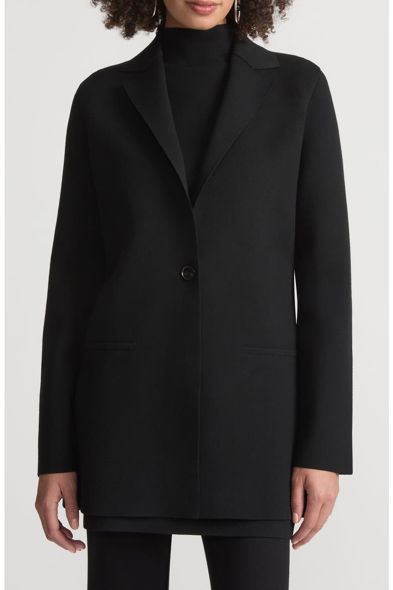 Knit Blazer, Main, color, BLACK