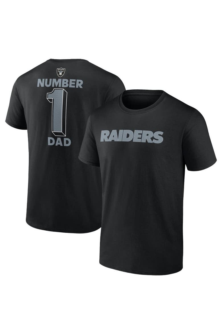 Men's Fanatics  Black Las Vegas Raiders Big & Tall Number One Dad T-Shirt, Main, color, Black