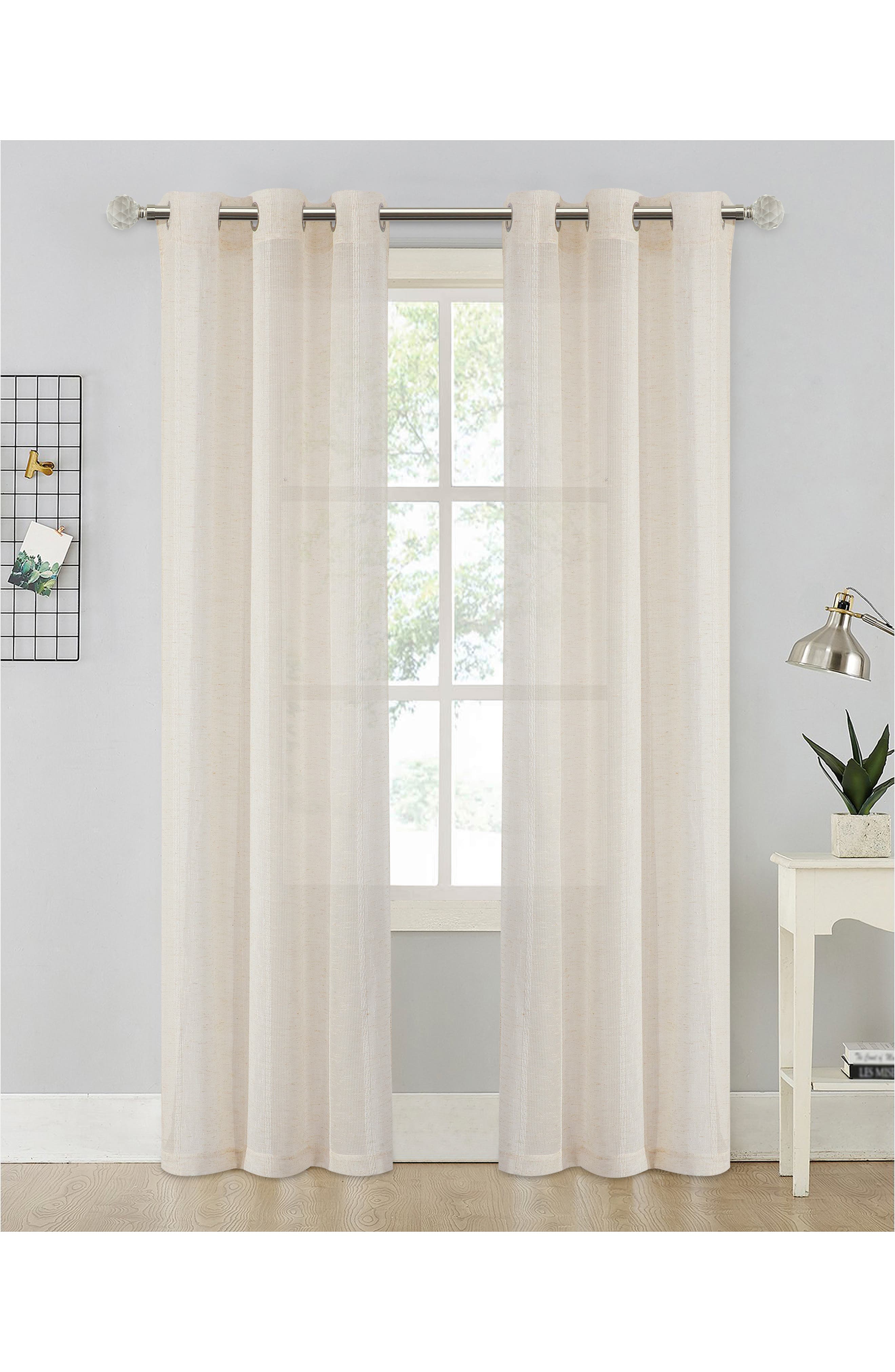 DAINTY HOME Set of 2 Sheer Curtain Panels