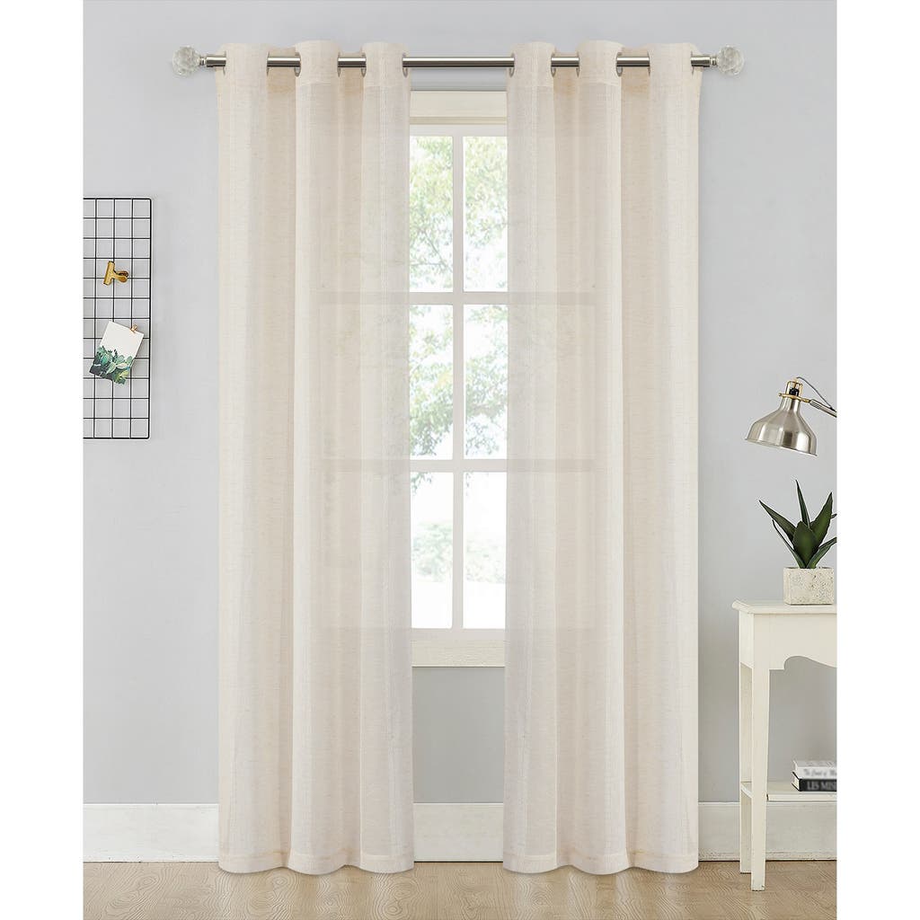 Dainty Home Set Of 2 Sheer Curtain Panels In Neutral