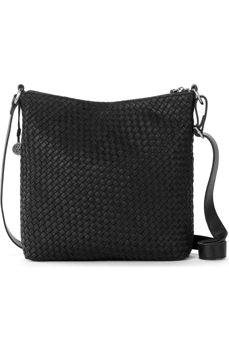 The Sak Lucia Crossbody Leather Bag, Alternate, color, Woven Black