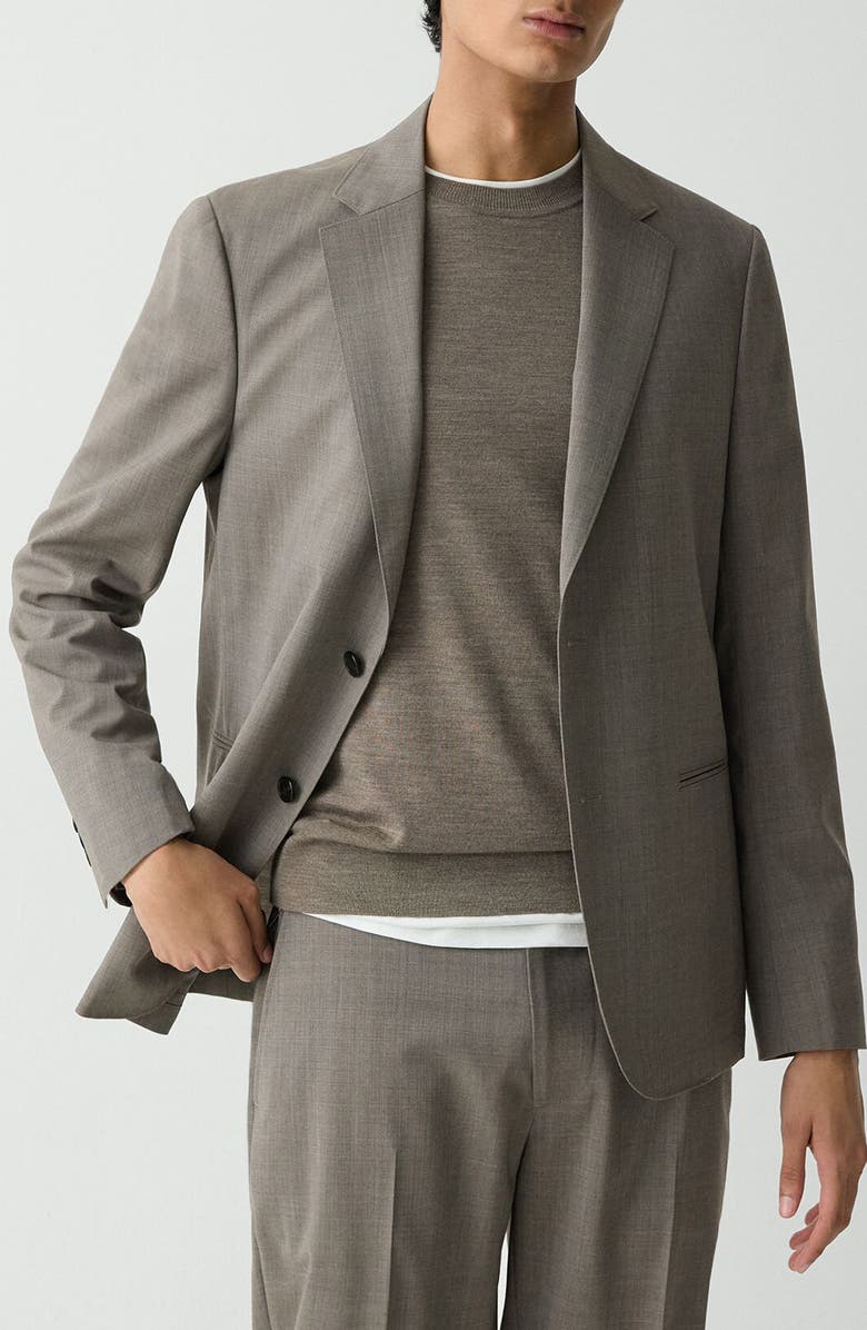 Theory Clinton Travel Motion Wool Blend Blazer, Main, color, Walnut Melange