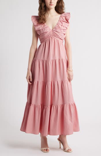 Chelsea28 Ruffle Maxi Dress In Pink