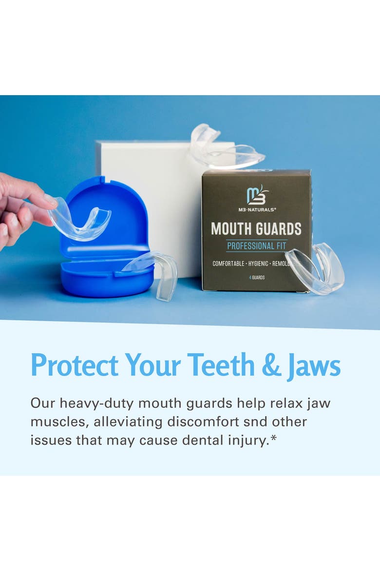 Custom Fit Mouth Guards with Storage Case, 4 Count, Alternate, color, No Colour