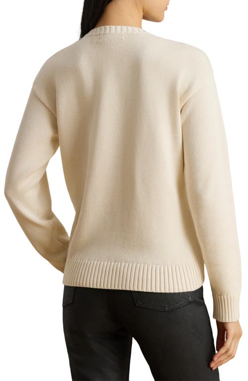 Ralph Lauren Lauren Embroidered Crewneck Sweater In Brown