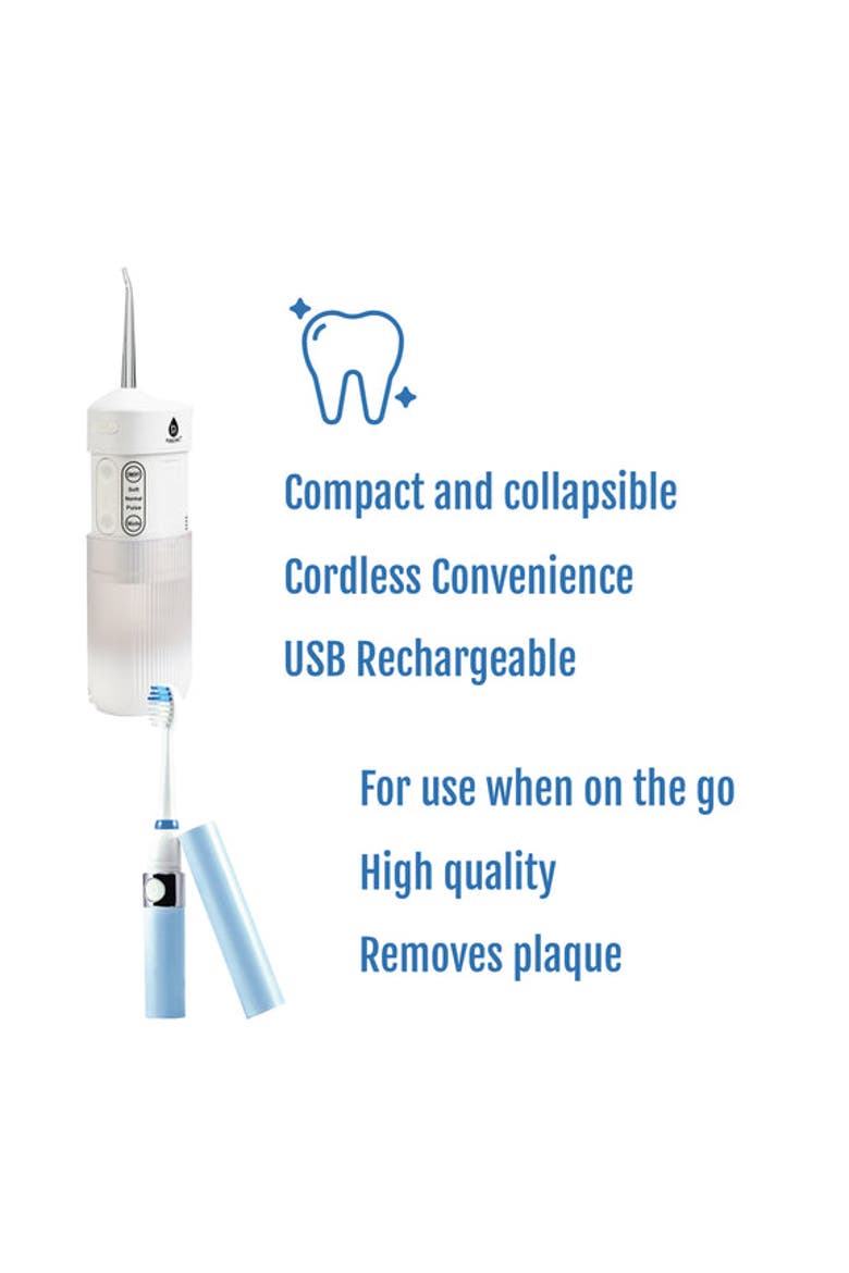 Collapsible Water Flosser & Portable Toothbrush, Alternate, color, Multicolor