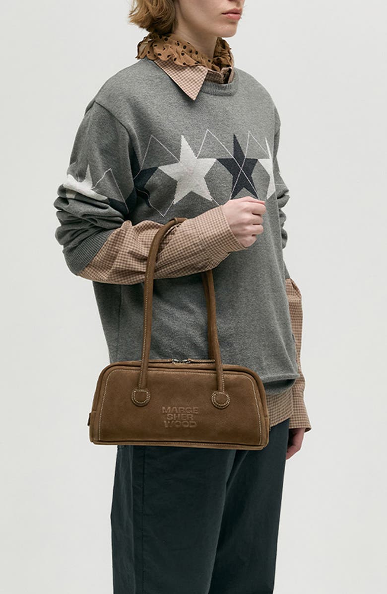 MARGESHERWOOD Soft Boston Leather Shoulder Bag, Alternate, color, Chestnut Nubuck