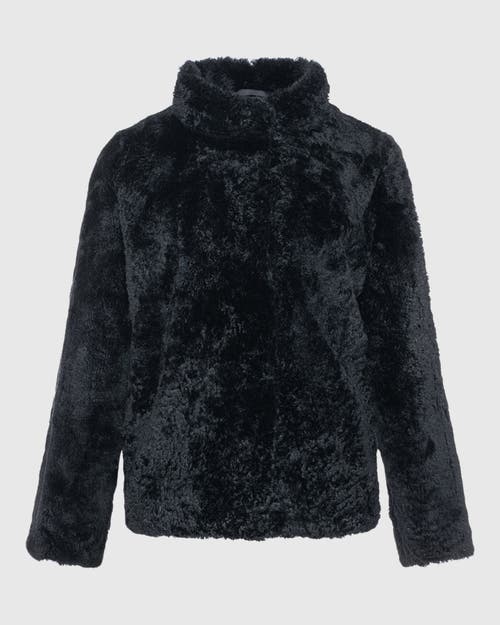 Gorski Cashmere Goat Shearling Jacket In Black