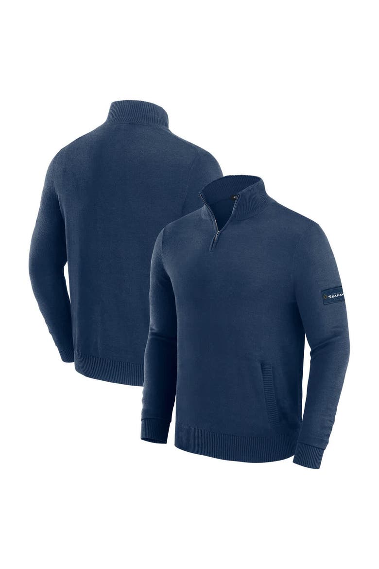 Men's J. Palmer Navy Seattle Seahawks Franchise Quarter-Zip Sweater, Main, color, Navy