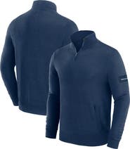 J. Palmer Men's J. Palmer Navy Seattle Seahawks Franchise Quarter-Zip Sweater