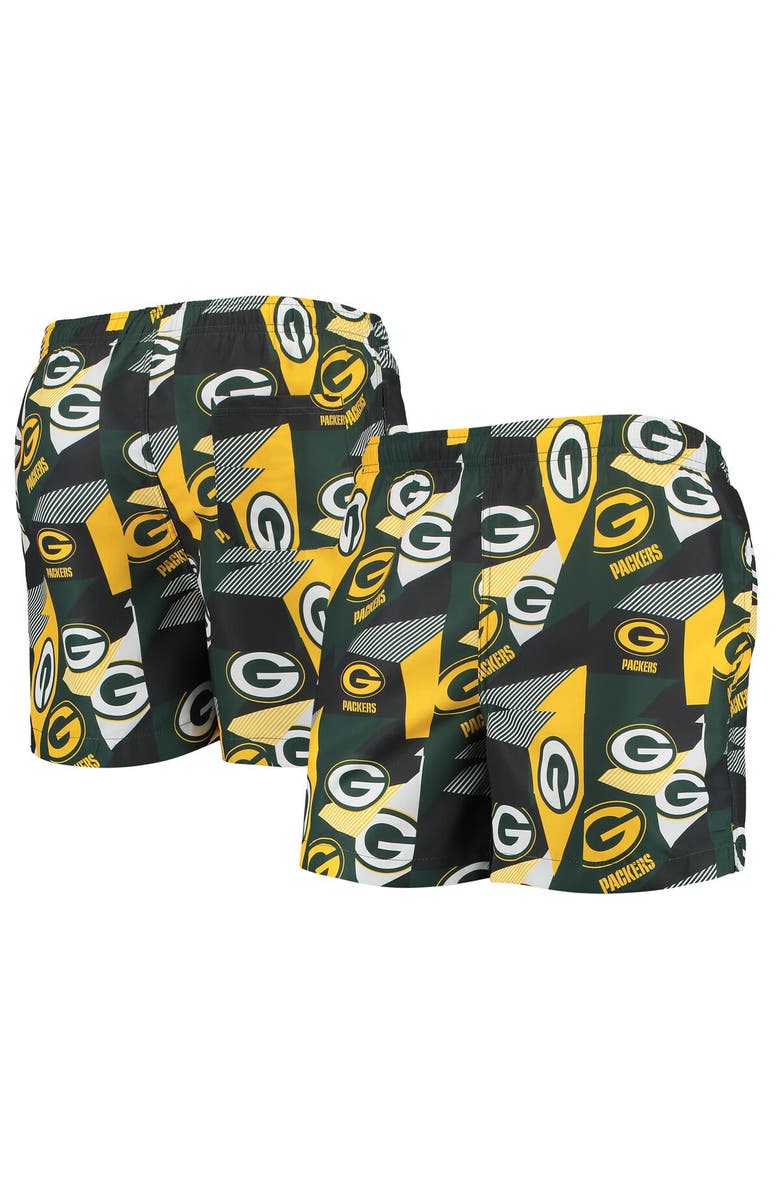 FOCO Men's FOCO Green/Gold Green Bay Packers Geo Print Swim Trunks, Main, color, Green