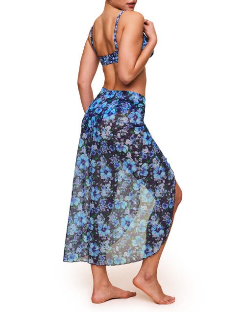 Adore Me Nirina Swimwear Sarong Bottom In Floral Purple
