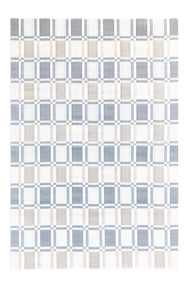 Mad Mats Plaid Off White & Stone Rug, Main, color, White And Stone