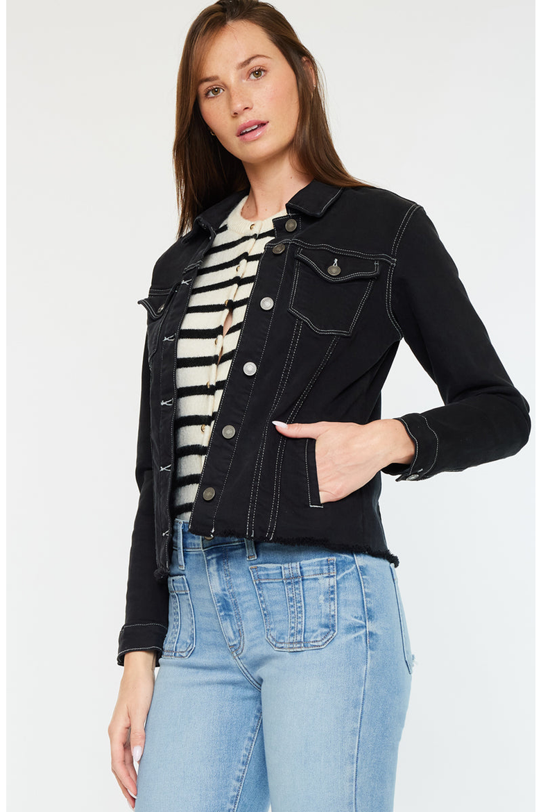 Jane Denim Jacket, Alternate, color, Black