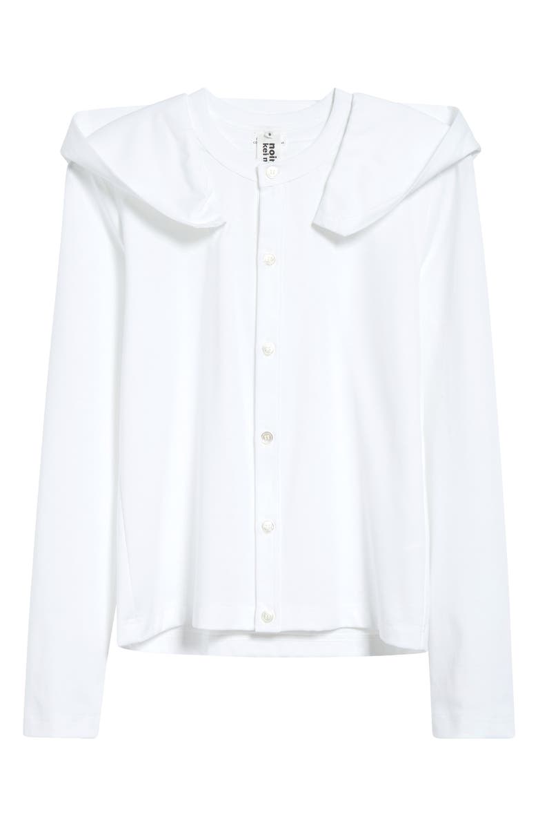 Noir Kei Ninomiya Hooded Cotton Ponte Cardigan, Alternate, color, 