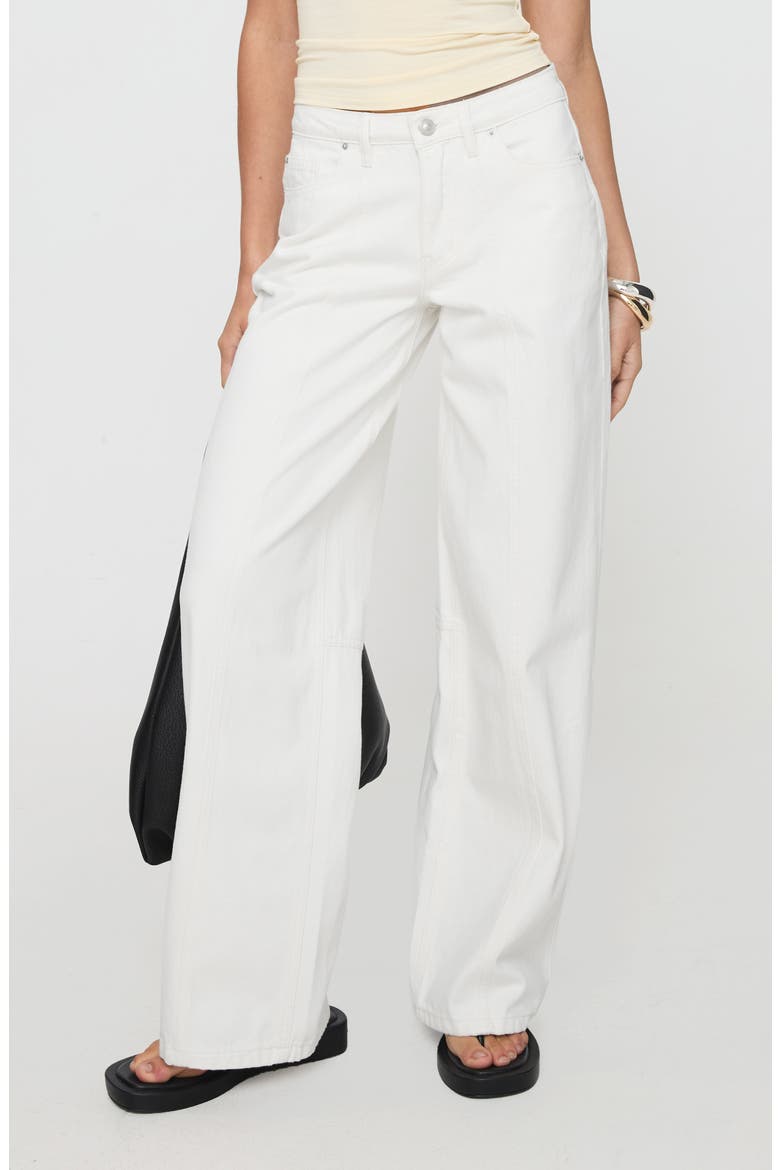 Lando Low Rise Straight Leg Jeans, Main, color, WHITE