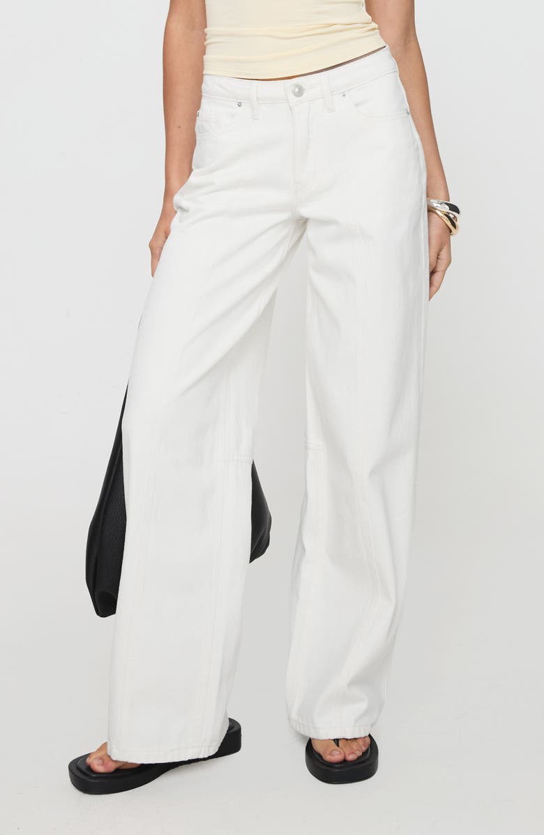 Princess Polly Lando Low Rise Straight Leg Jeans, Main, color, White