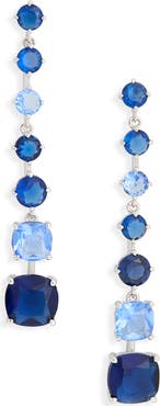 Nadri Blue Linear Earrings