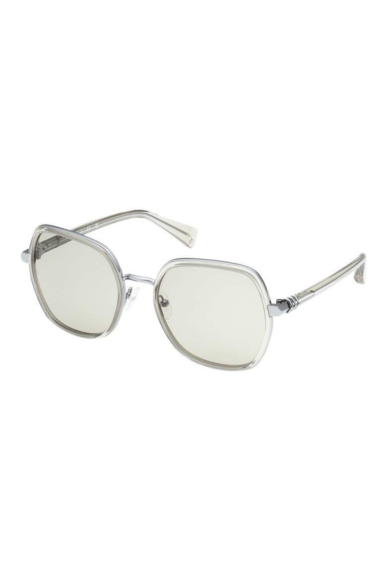 57mm Butterfly Sunglasses, Alternate, color, SHINY CRYSTAL TIDAL FOAM TAN L
