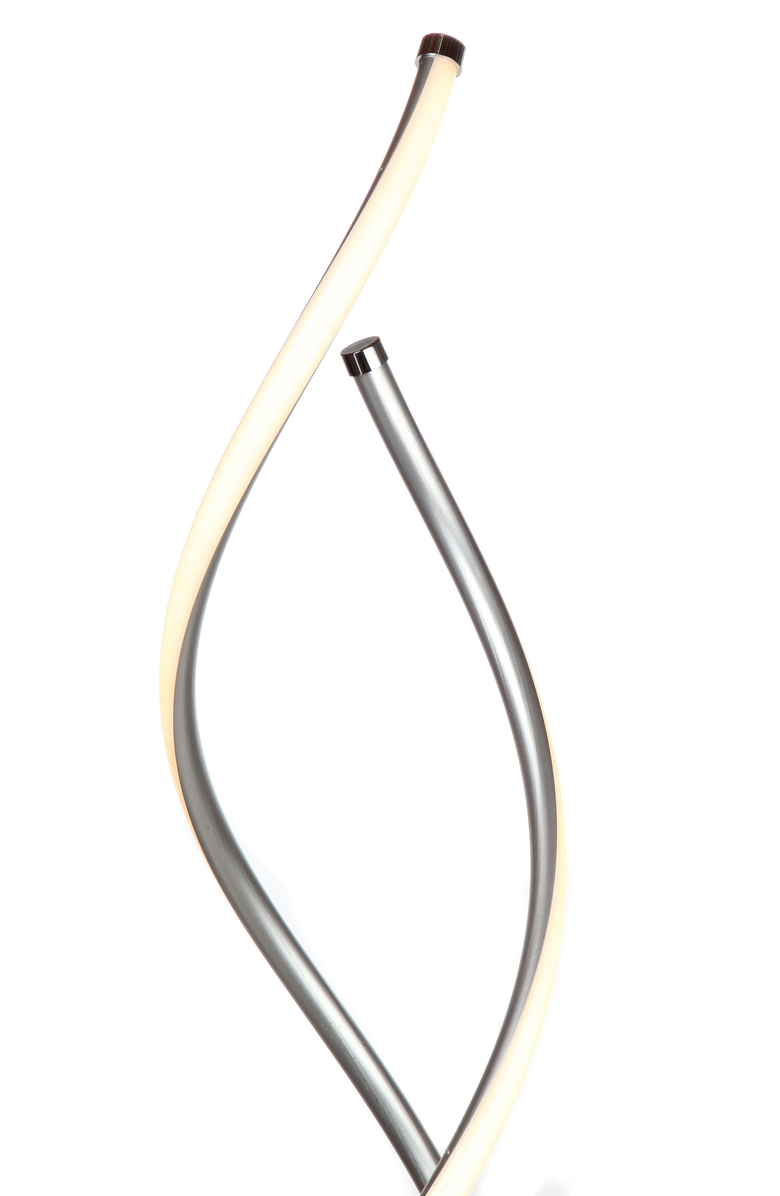 Brightech Embrace 60" LED Industrial 2-in-1 Table and Floor Lamp with Built-In Light Dimmer, Adjustable Height, Alternate, color, Polished Silver