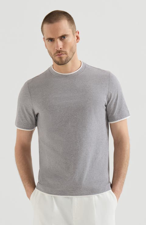 T-shirt with faux-layering