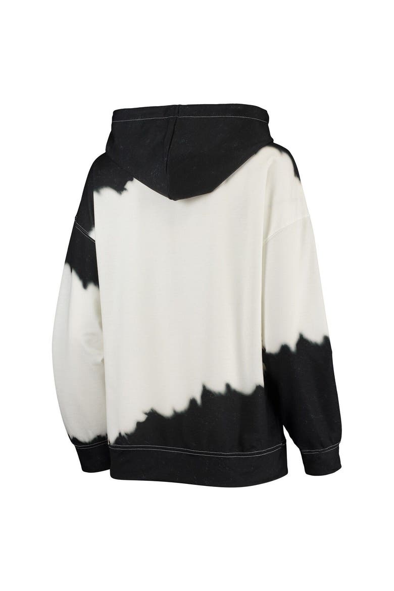 Women's Gameday Couture White/Black Michigan State Spartans For the Fun Double Dip-Dyed Pullover Hoodie, Alternate, color, White