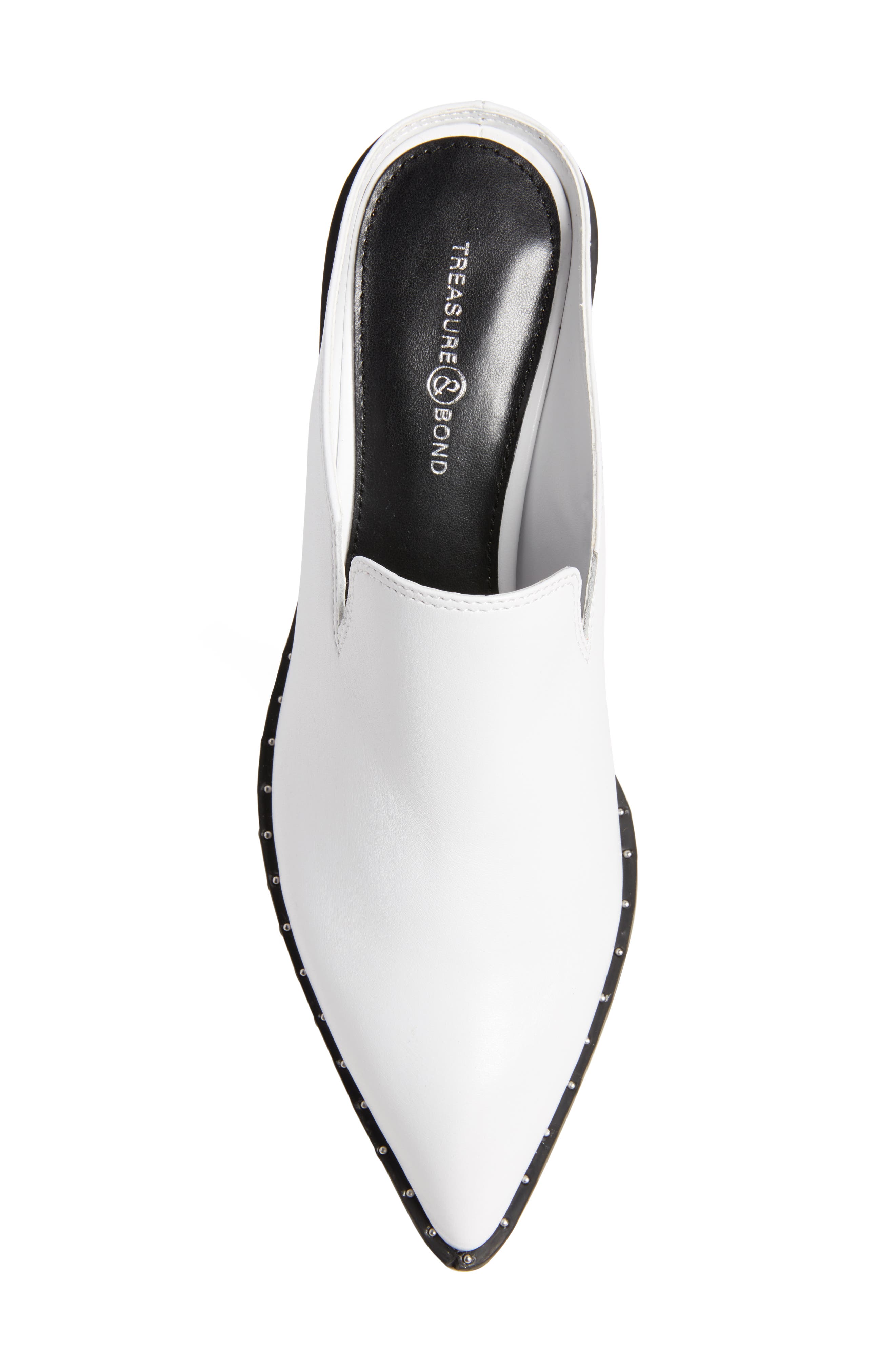 Hayden Studded Mule, Alternate, color, WHITE LEATHER