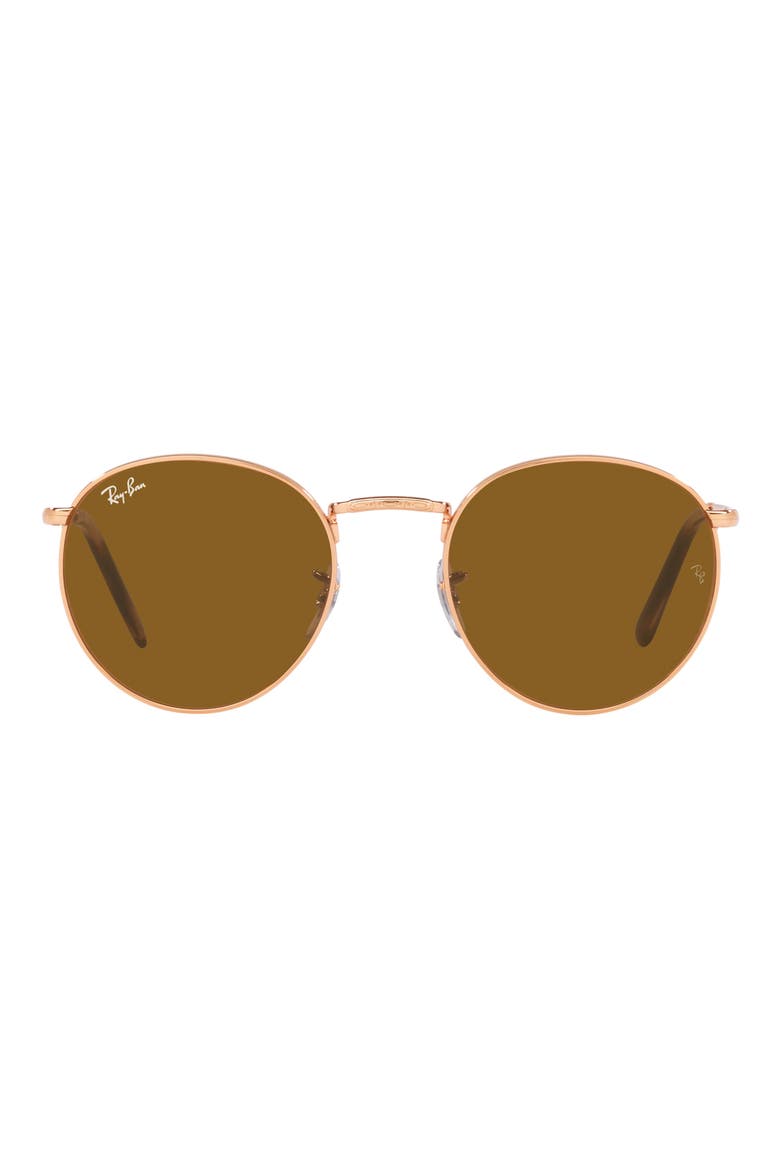 New Round 53mm Phantos Sunglasses, Main, color, ROSE GOLD
