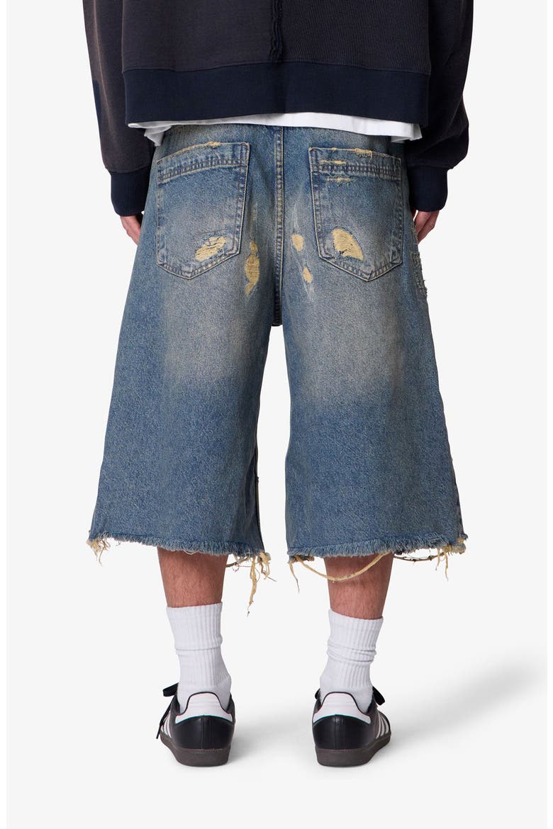 Ultra Baggy Repaired Jeans Shorts, Alternate, color, BLUE